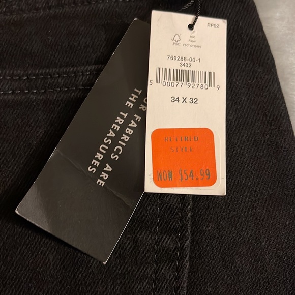 Brand new size W 34 L 32 black banana republic jeans - Picture 2 of 2